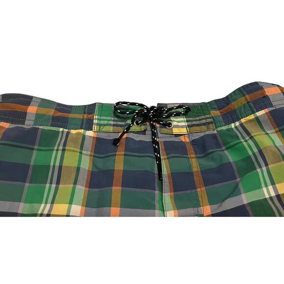 TOMMY HILLFIGER SWIM TRUNKS, DRAWCORD, POCKETS, MENS-M-GREEN YELLOW BLUE ORANGE - Picture 5 of 12